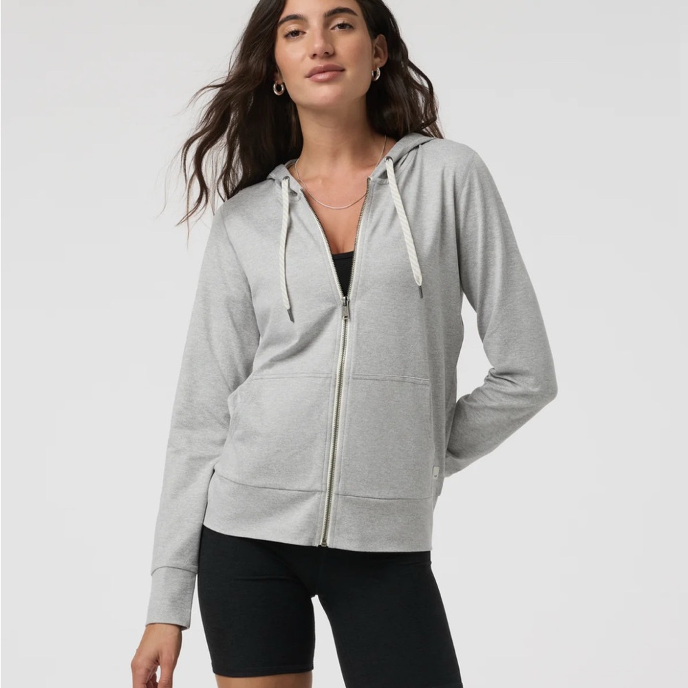 Vuori Light Gray Zip-Up Hoodie